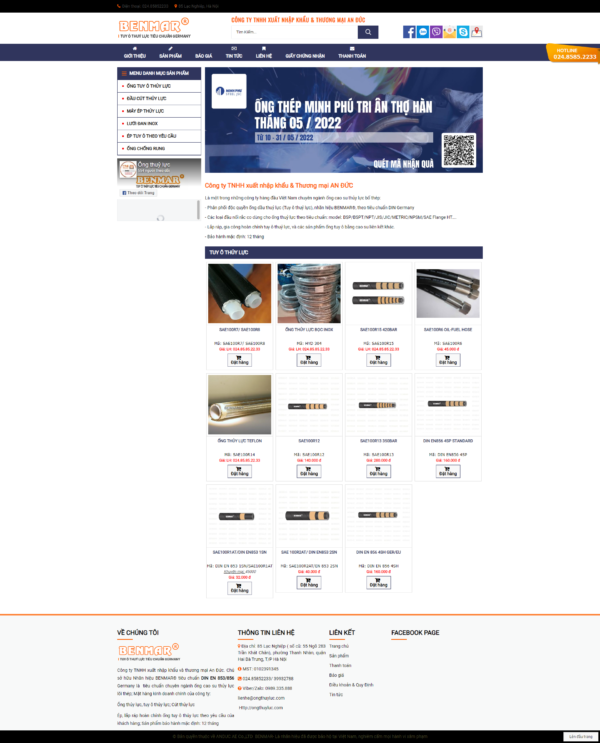 Mẫu website bán phụ kiện thủy thực