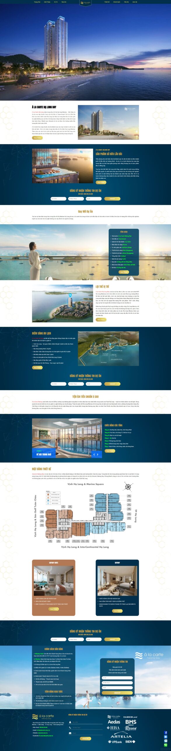 Mẫu website giới thiệu dự án BĐS alacate Hạ Long